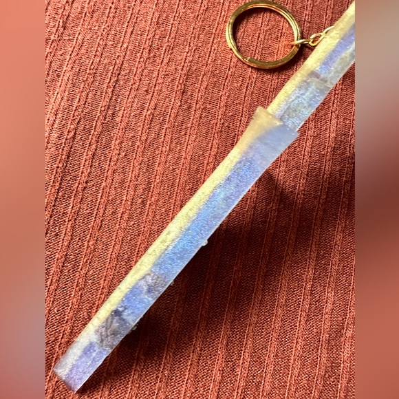 Pretty handmade witchy moon phases thistle and moss resin dagger keychain 💜🗡️ - Picture 8 of 10